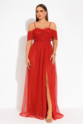 Vestido Longo de Tule - Anastacia