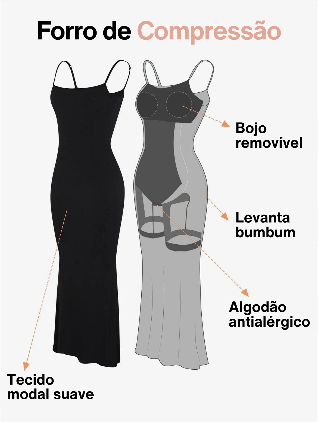 Vestido Com Forro de Compressão - Andressa